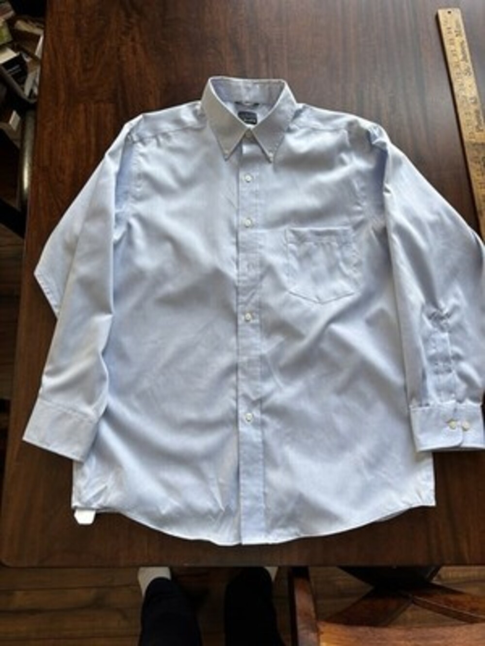 Designer - Chaps - Men's solid blue dress shirt 16 Neck; 32/33 Classic Fit